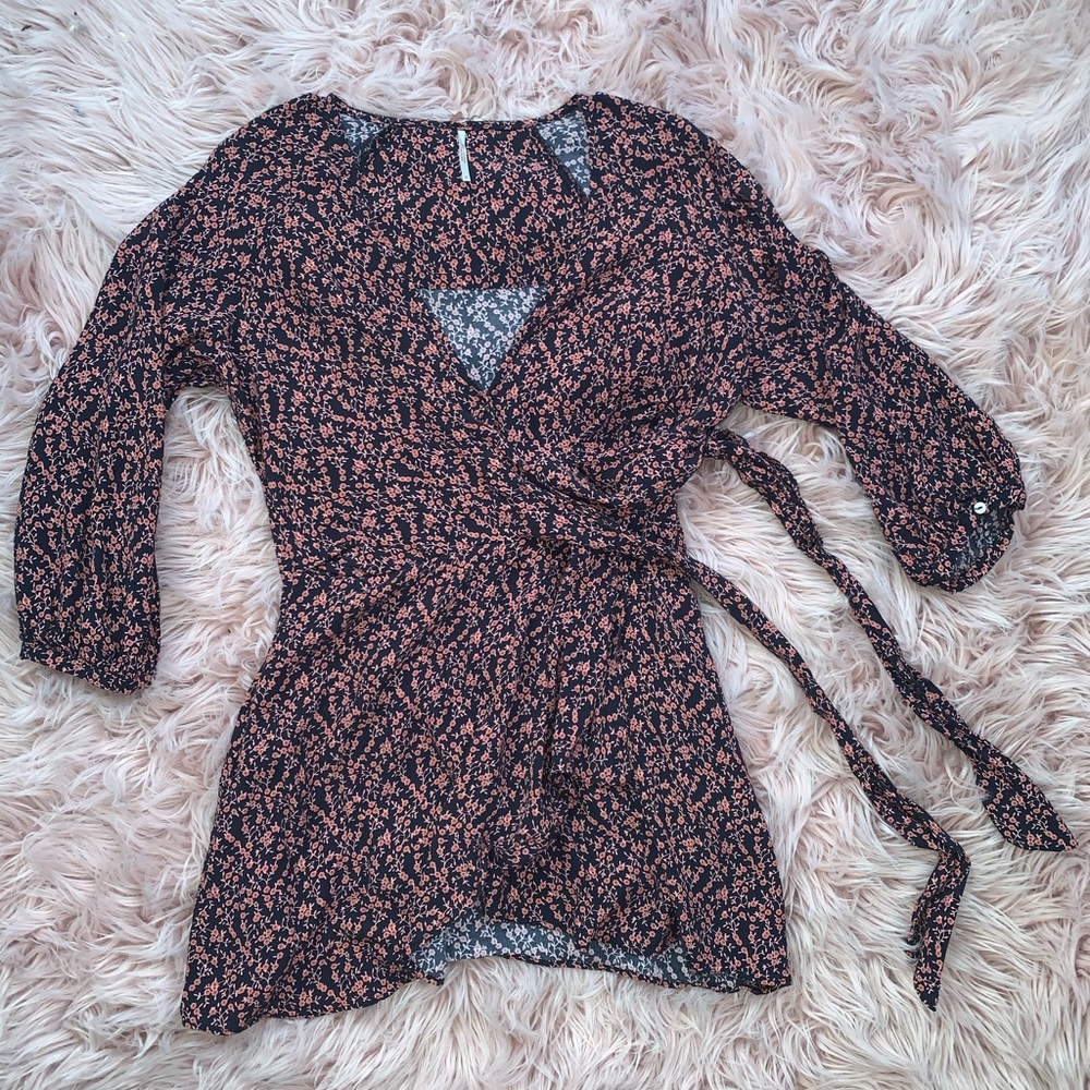 Free people tie front floral shirt